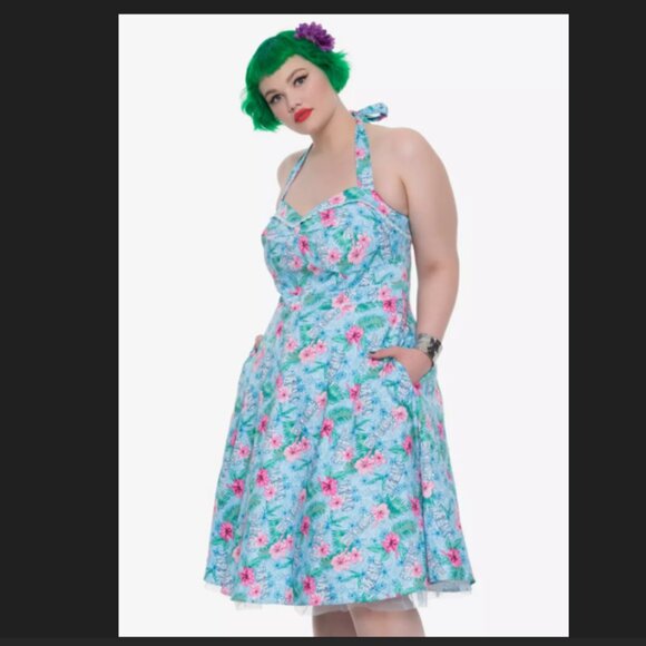 Hot Topic Tiki Floral Retro Halter Dress - Plus size 22 - Picture 2 of 9